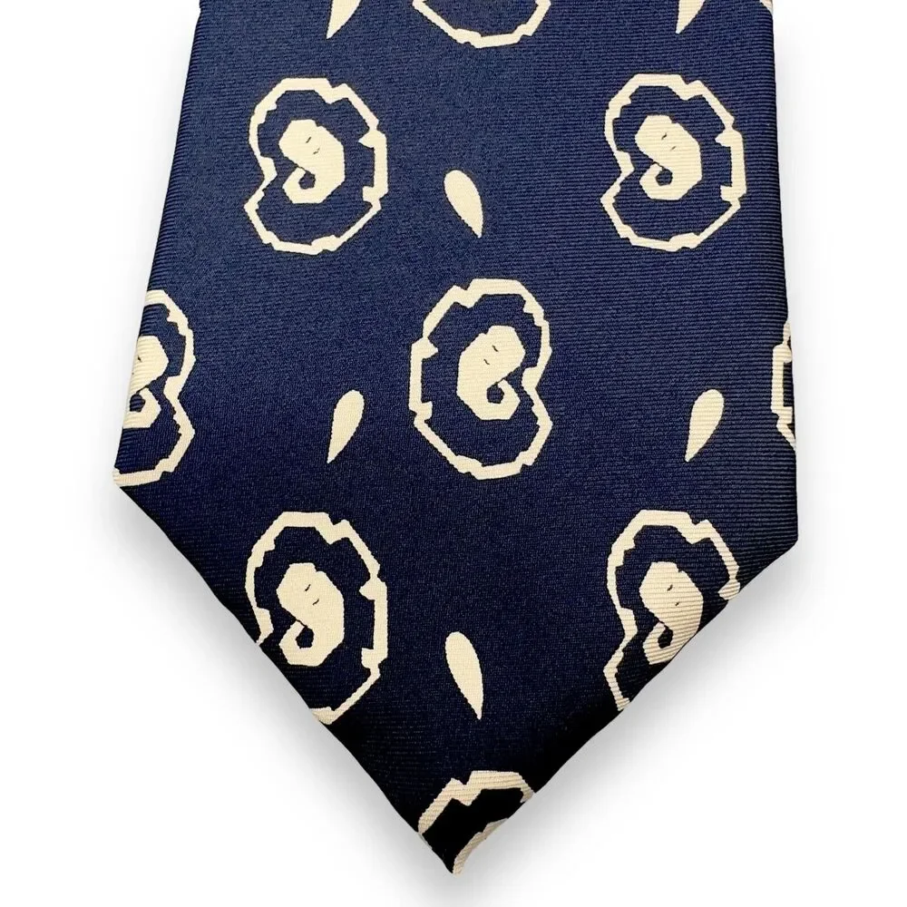 Perry Ellis Mens‎ Silk Dress Tie Made in USA Vintage Geometric Pattern 56